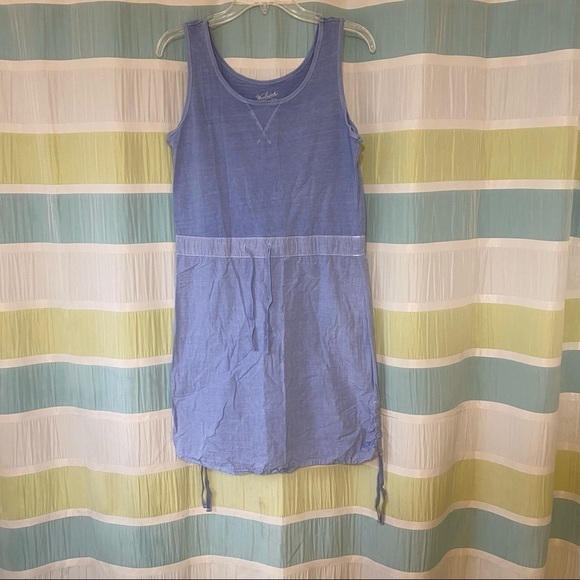 Woolrich Chambray Cotton Dress Blue Sz Small Petite - Picture 5 of 8